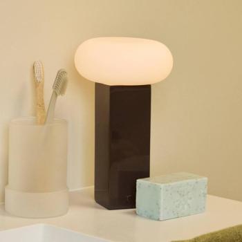 LOW LED tölthető asztali lámpa, barna, magasság 20 cm, fém, dimmelhető kép