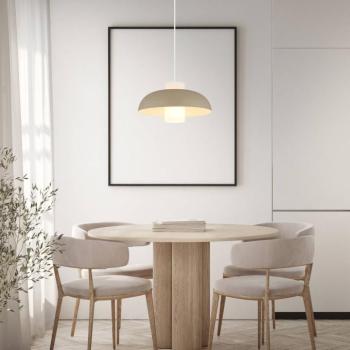 Lowe függő lámpa, homokszínű matt, Ø 38 cm, fém kép