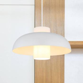 Lowe függő lámpa, matt fehér, Ø 38 cm, fém kép