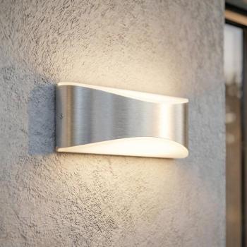 Lucande Akira LED kültéri fali lámpa, ezüst, szélesség 23 cm