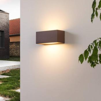Lucande Bente kültéri fali lámpa, rozsdás színű, szélesség 25 cm, IP54 kép