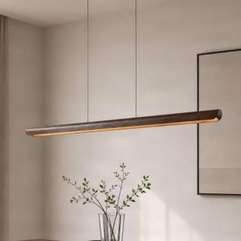 Lucande Callahan LED lógó világítás, diófa, hossza 115 cm kép