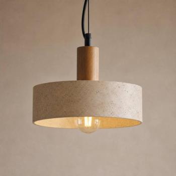 Lucande Carlotta lógó világítás, 1 izzó, Ø 27 cm, bézs, beton kép