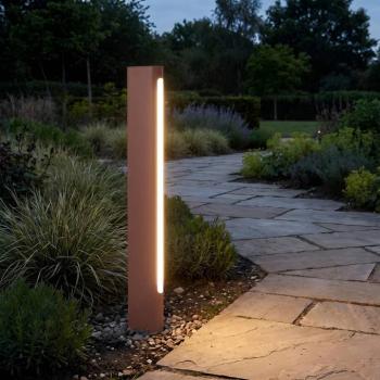 Lucande Celiora LED ösvény világítás, magasság 80 cm, barna, IP65 kép