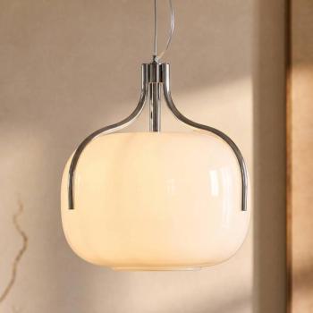 Lucande Christo lógó világítás, átmérő 42 cm, króm/fehér, üveg kép