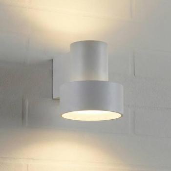 Lucande Elune LED kültéri fali világítás, világosszürke, IP44, felfelé/lefelé kép