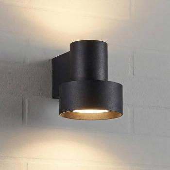 Lucande Elune LED kültéri falilámpa, matt fekete, felfelé/lefelé kép