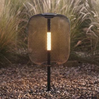 Lucande Faylen LED-es napelemes földbe szúrható lámpa, fekete, IP65 kép