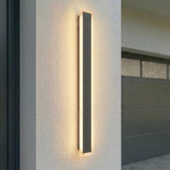 Lucande Ilora LED kültéri falilámpa, fekete, 100 cm, CCT, IP65 kép