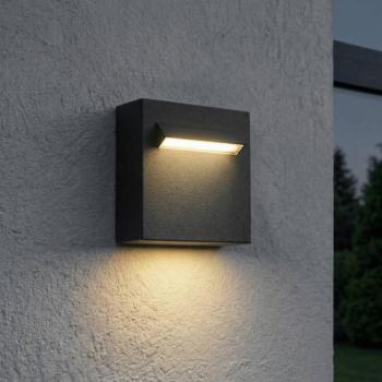Lucande Joril LED kültéri fali világítás, 9,4 cm, fekete, IP65 kép