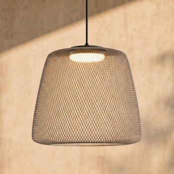 Lucande Korvyn LED kültéri függőlámpa, szürke, Ø 50 cm, dimmelhető kép