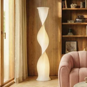 Lucande LED álló lámpa Novelle, fehér, CCT, magasság 137 cm, Ø 29 cm kép