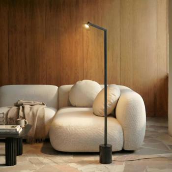 Lucande LED álló világítás Steve, fekete, 130 cm, dimmelhető kép