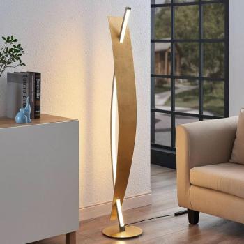 Lucande Marija LED álló világítás, arany színű, dimmelhető, 140 cm kép