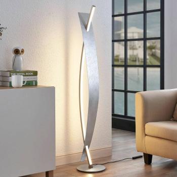 Lucande Marija LED álló világítás, ezüst, dimmelhető, 140 cm kép