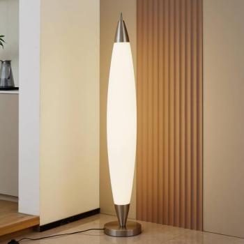 Lucande LED állólámpa Tarell, fehér/nikkel, 146 cm, fényerőszabályzóval kép