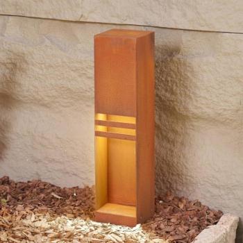 Lucande LED talapzati világítás Oxido, rozsdás színű, magasság 50 cm, IP44 kép