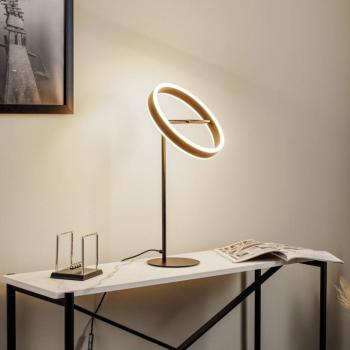 Lucande LED-es asztali lámpa Yekta, fekete, 59 cm, fényerőszabályzóval kép