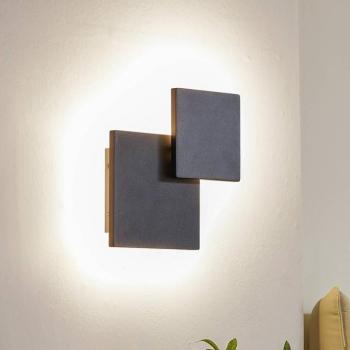Lucande LED-es fali lámpa Elrik, fekete, 27 cm magas, fém kép