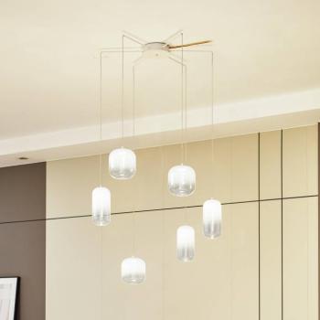 Lucande LED-es függőlámpa Avelina, fehér, 6 lámpa kép