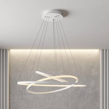 Lucande LED függő világítás Ezana, fehér, fém, Ø 80 cm kép