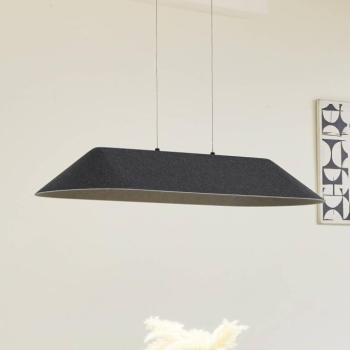 Lucande LED-es függőlámpa Naelle, fekete/szürke, filc kép