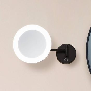 Lucande LED-es hiúságtükör Fyria, fekete, acél, CCT kép