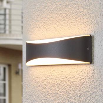 Lucande Akira LED kültéri fali világítás, antracit, szélesség 23 cm kép