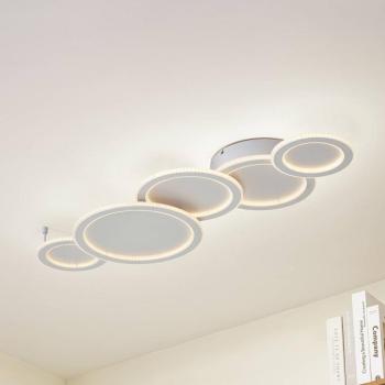Lucande LED-es mennyezeti lámpa Diala, fehér, fém, 96 cm kép