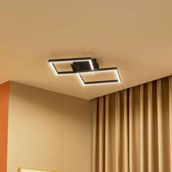 Lucande LED-es mennyezeti lámpa Tjado, 67 cm hosszú, fekete, fém kép