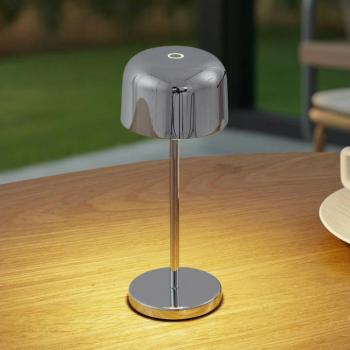 Lucande Quill LED tölthető asztali világítás, króm, CCT, dimmelhető kép