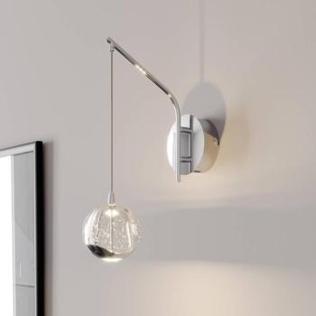 Lucande LED fali lámpa Hayley, króm színű, üveg, magasság 34 cm kép