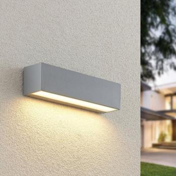 Lucande Lengo LED kültéri falilámpa, 25 cm, ezüst, lefelé irányuló fény, 3 000 K kép