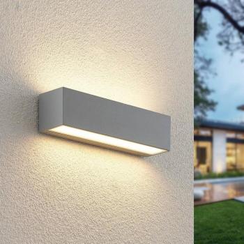 Lucande Lengo 25 cm-es ezüst színű LED kültéri fali lámpa, felfelé/lefelé kép