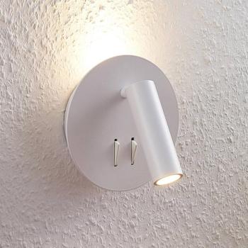Lucande LED fali lámpa Magya, fehér 2 lámpás. kerek kép