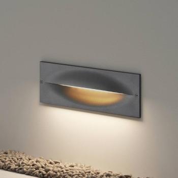 Lucande LED fali süllyesztett lámpa Zandro, 25 cm, antracit, IP65 kép