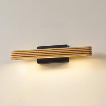Lucande LED fali világítás Lieske, 40 cm, fa, fekete kép