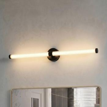 Lucande LED fali világítás Melisa, fekete, 90 cm, CCT, IP44 kép
