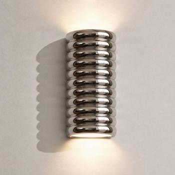 Lucande LED fali világítás „Riff”, ezüst, kerámia, magasság 25 cm kép