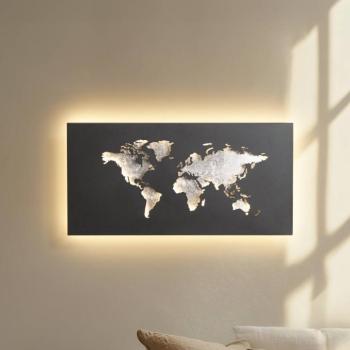 Lucande LED fali világítás World, antracit/ezüst, 60 cm x 30 cm kép