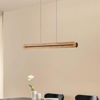 Lucande LED függő világítás Darnor, fa, CCT, hosszúság 100 cm kép