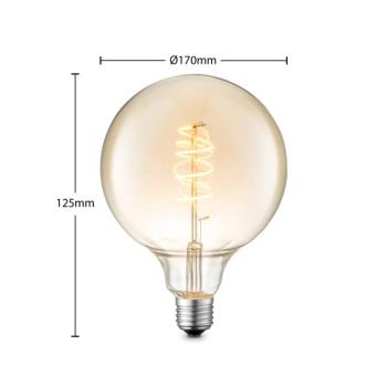Lucande LED izzó E27 G125 4 W 2 700 K, dimmelhető, borostyánszínű kép