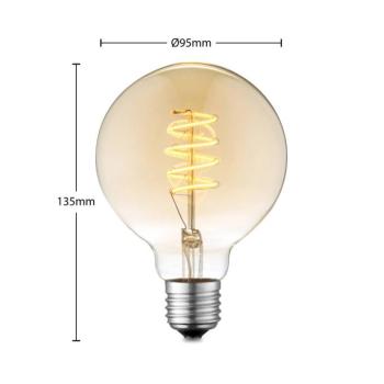 Lucande LED izzó E27 G95 4 W 2 700 K, dimmelhető, borostyánszínű kép