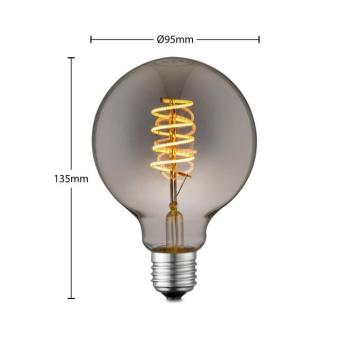 Lucande LED izzó E27 G95 4 W, füstös, 1 800 K, dimmelhető kép