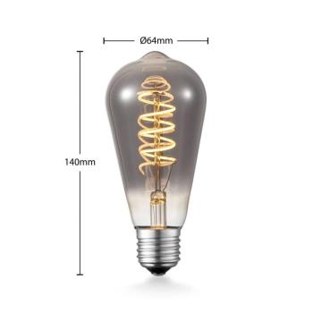 Lucande LED izzó E27 ST64 4 W, füstszínű, 1800 K, dimmelhető kép