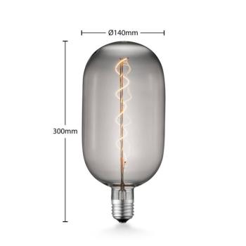 Lucande LED izzó E27 T140 4 W 1 800 K, dimmelhető, füstös kép