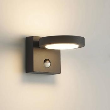 Lucande LED kültéri fali lámpa Belna, fém, érzékelő, IP54 kép