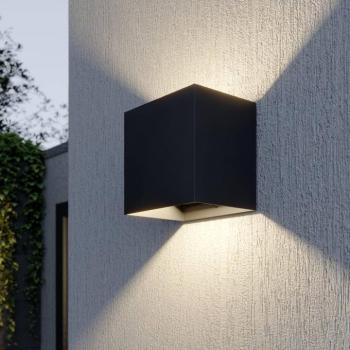 Lucande LED kültéri fali lámpa Evie, 14 cm, antracit, fel/le, fel/le kép