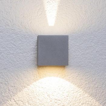 Lucande LED kültéri fali lámpa Jarno, ezüst, fém, 9cm kép