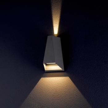 Lucande LED kültéri fali lámpa Jendrik, magasság 17 cm, antracit kép